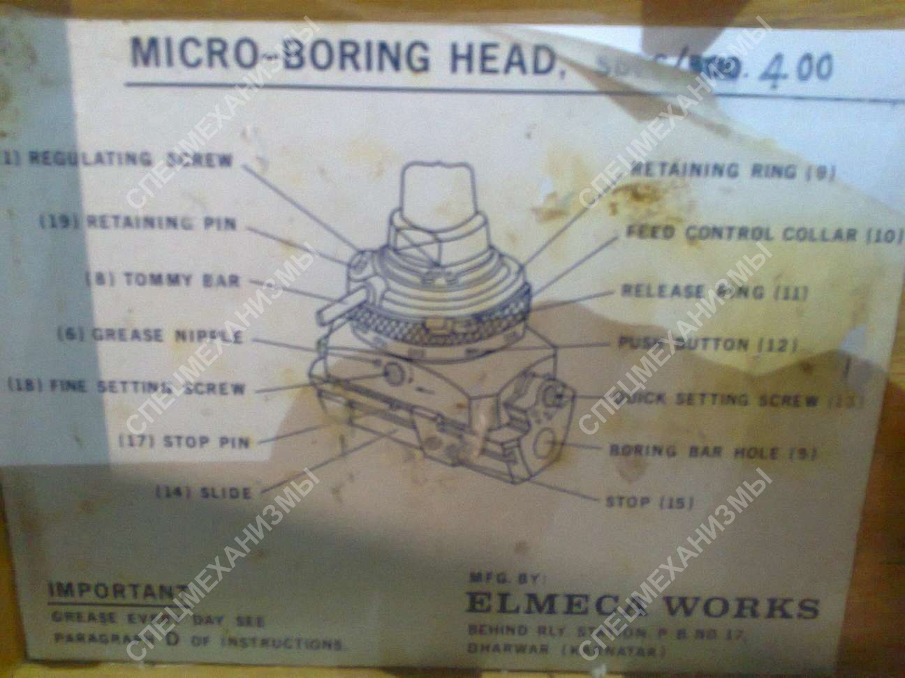 Головка расточная в комплекте Elmeca-400